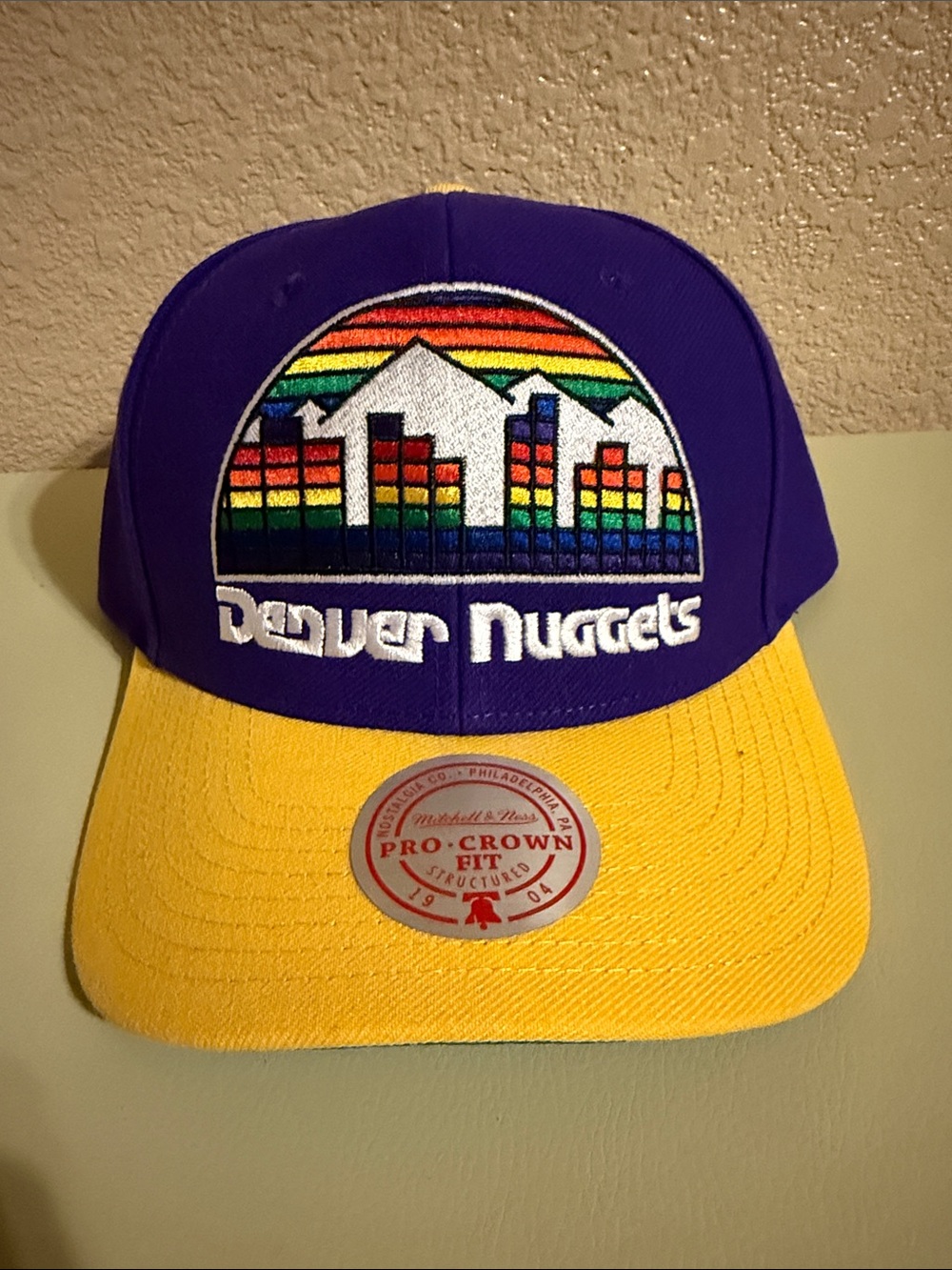 Mitchell & Ness Denver Nuggets Purple and Yellow Snapback Hat